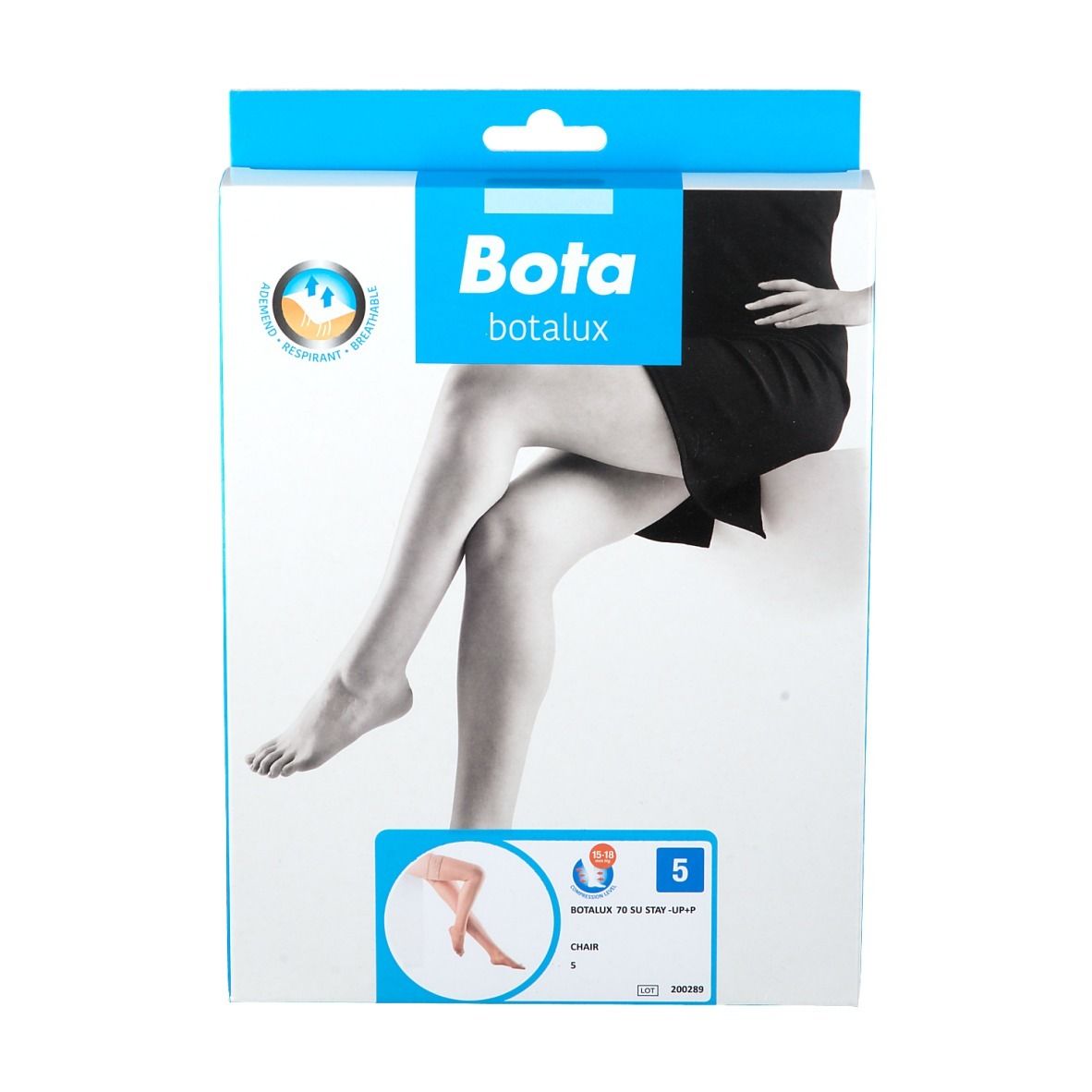 Emballage Botalux 70 Stay-Up Skin Color N5. Jambes avec bas. Taille 5.