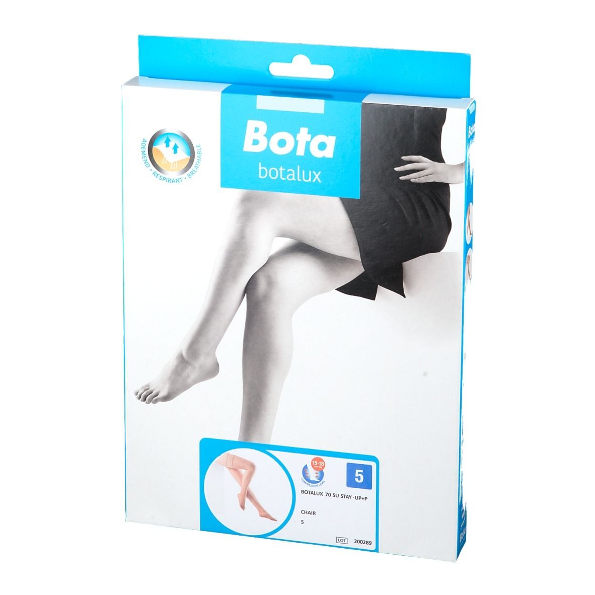 Emballage Botalux 70 Stay-Up Skin Color N5. Jambes avec bas. Taille 5.