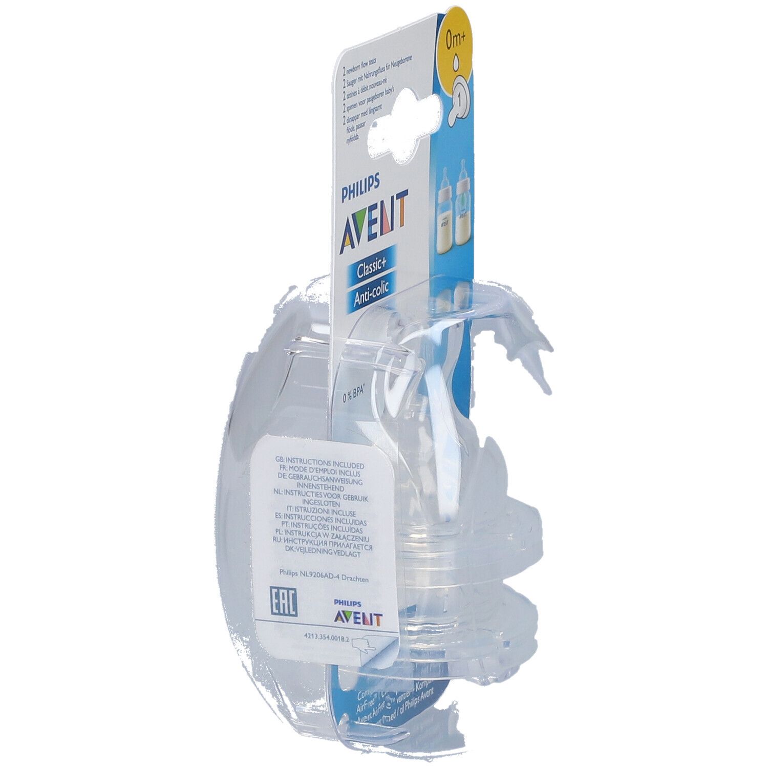 Avent Sauger Classic + debit Neugeborenes +0 Monate