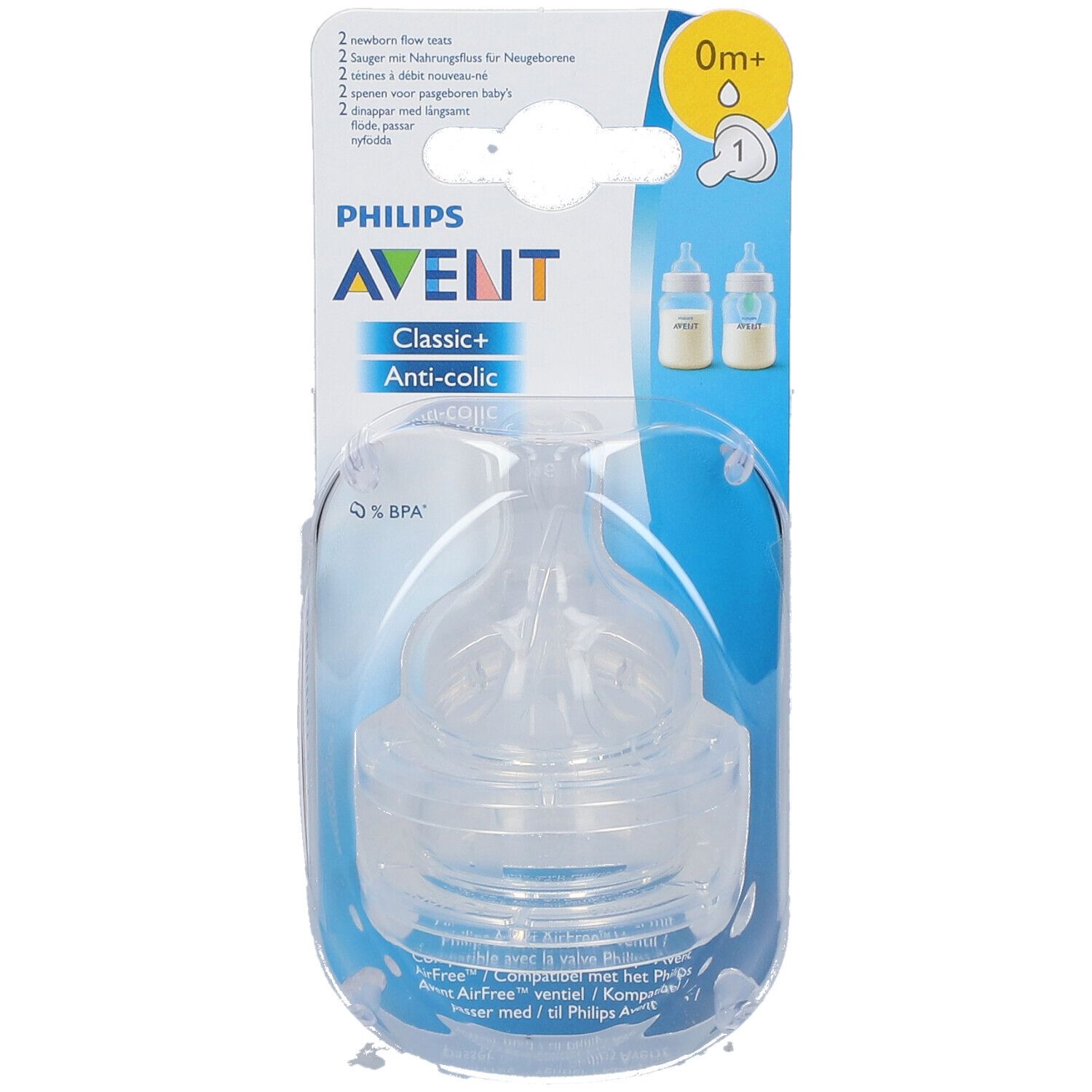 Avent Sauger Classic + debit Neugeborenes +0 Monate