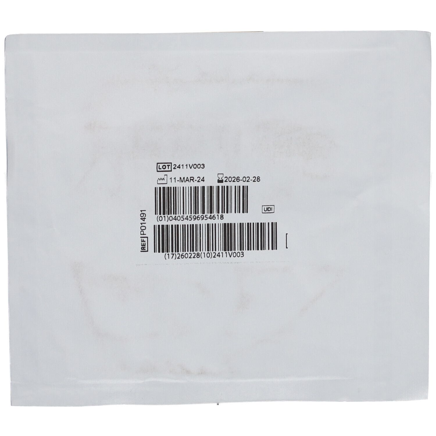 Rückseite der Verpackung mit Chargennummer, Verfallsdatum und Barcode. Text in Schwarz auf weißem Hintergrund.