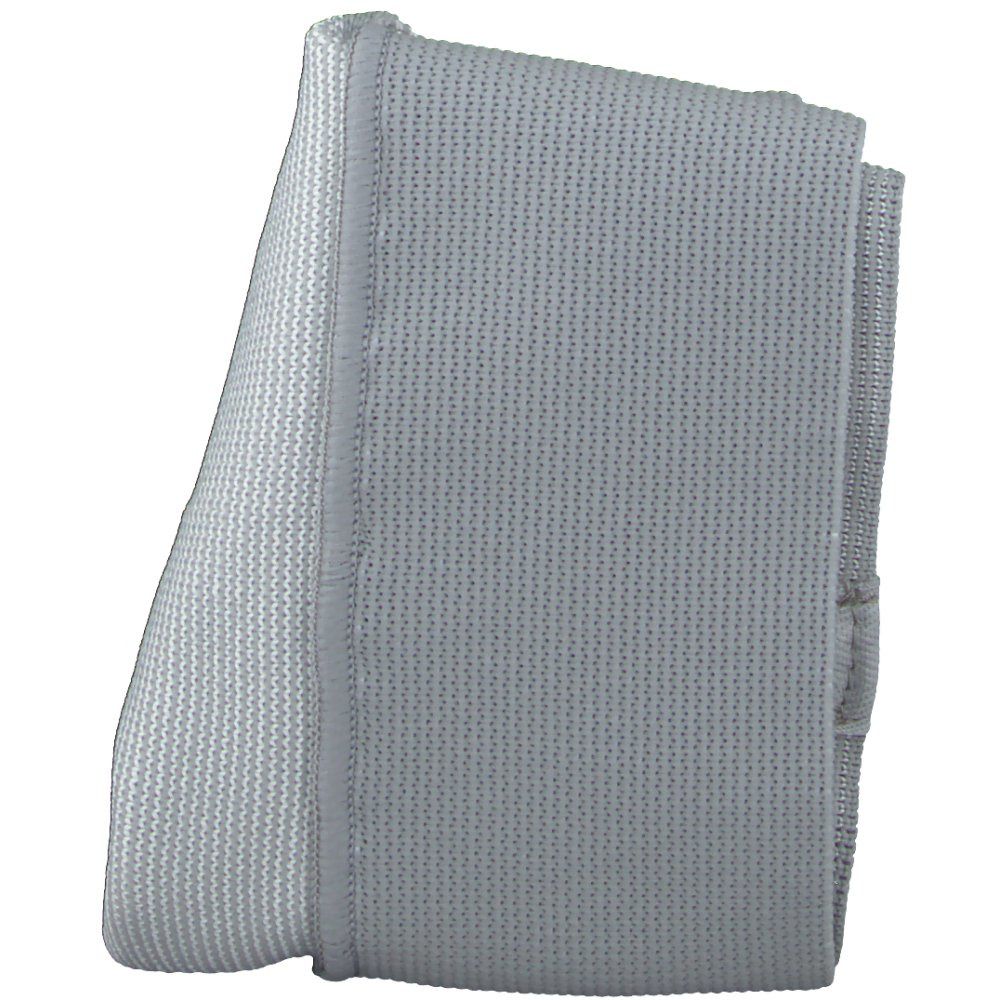 Suspenseur gris plié. Matière tissée. Couture latérale. Suspenseur de sport.