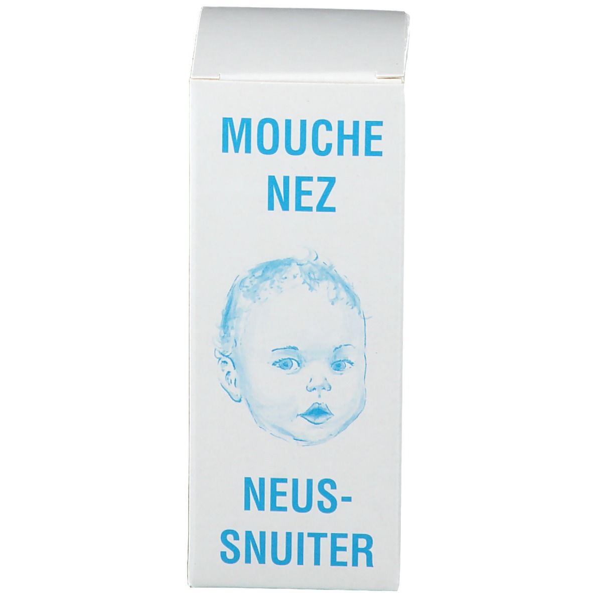 Emballage avec nom du produit et dessin de bébé.
