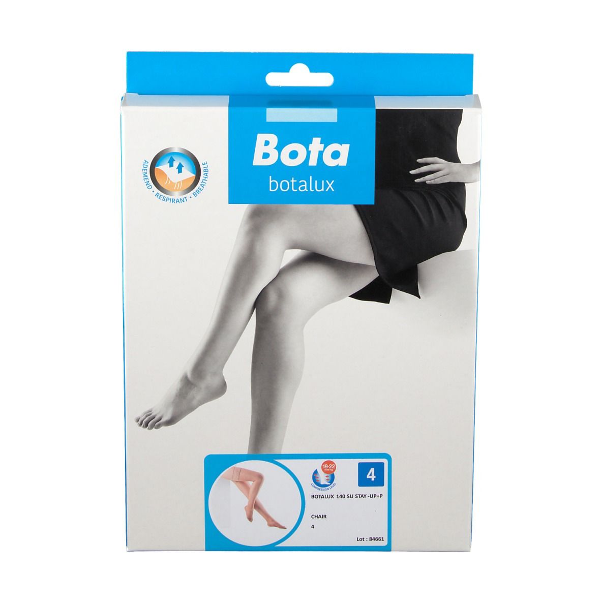 Bota Botalux 140 bas de maintien SU N4. Emballage. Taille 4. Marque Bota.
