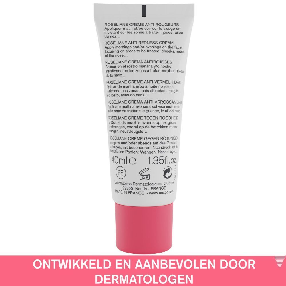 Achterkant van de tube. Tekst in het Nederlands. Productnaam niet zichtbaar.