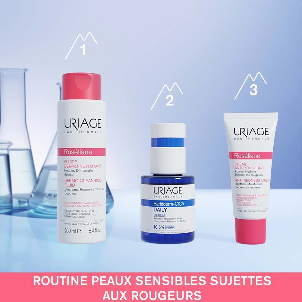 Trois produits. Texte en français. Nom du produit non visible.