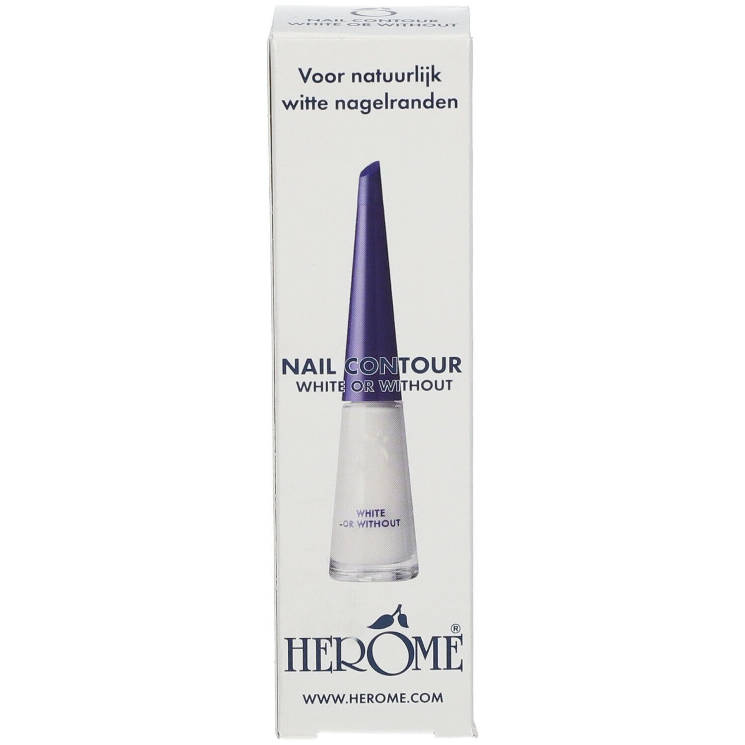 Emballage avec vernis à ongles HERÔME. Inscription : Nail Contour White or Without.