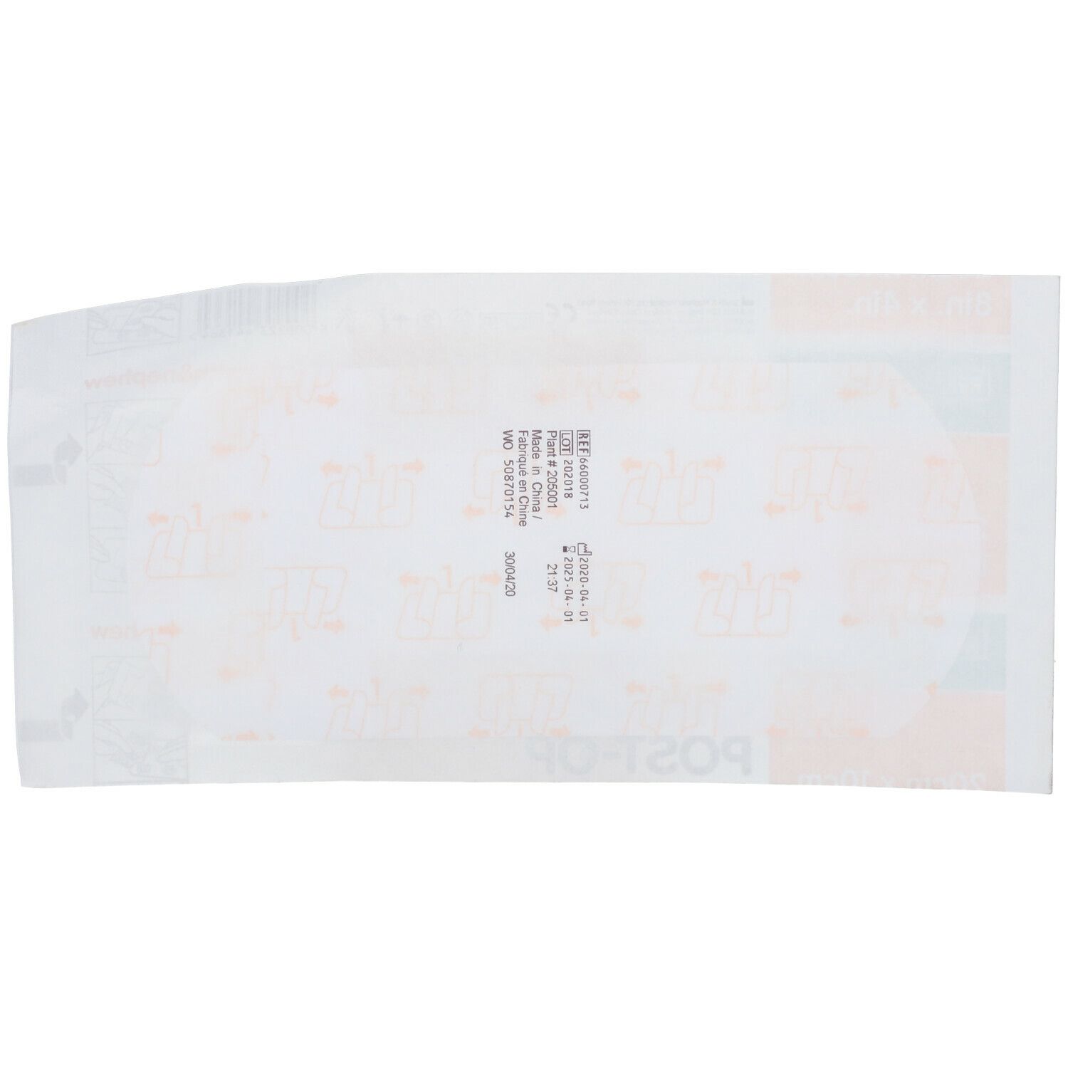 Pansement Opsite Post-Op 20 x 10 cm, emballé. Informations produit et logo Smith & Nephew visibles.