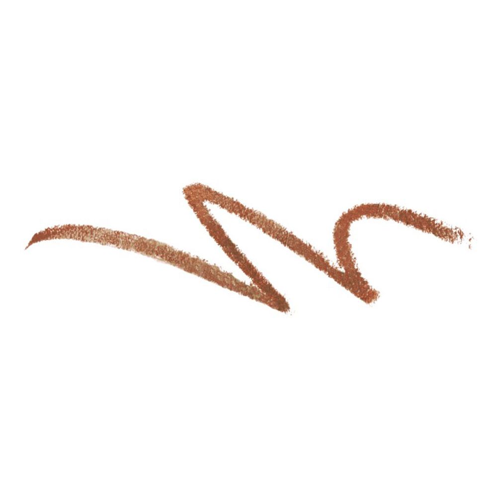 Trait marron d'une mine de crayon à sourcils sur fond blanc.