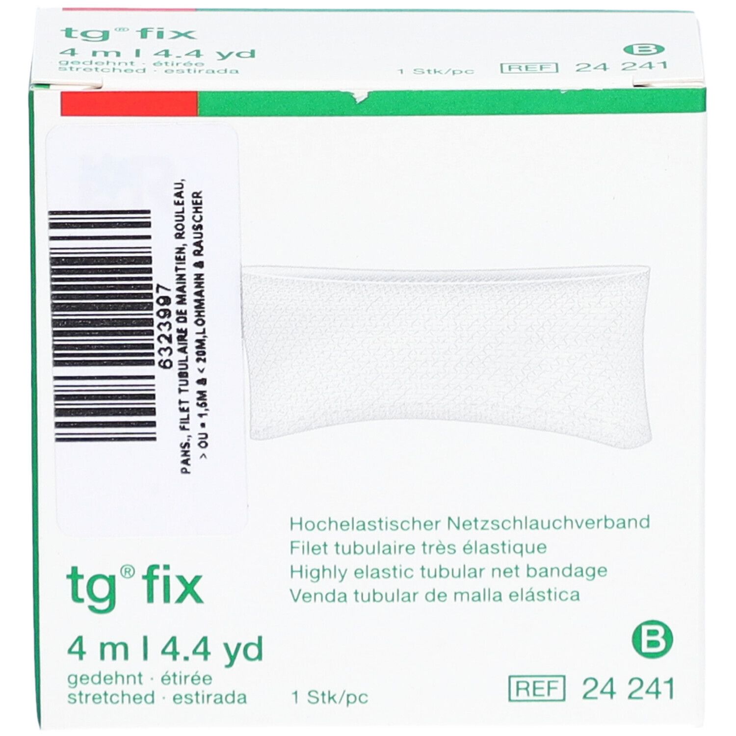 tg® fix, 4 m, emballage blanc. Filet tubulaire très élastique. 1 pièce/pc.
