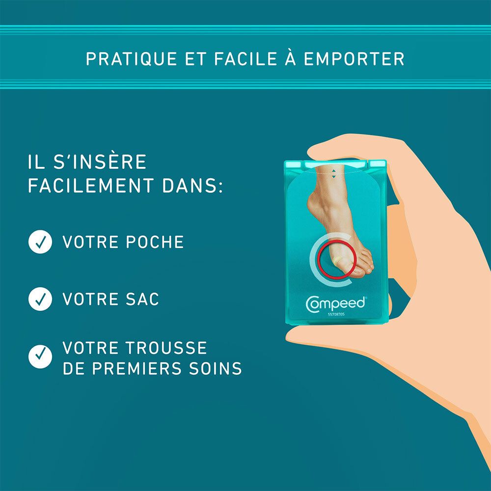 Afbeelding van Compeed® Blarenpleisters small. Toont waar de pleisters opgeborgen kunnen worden.