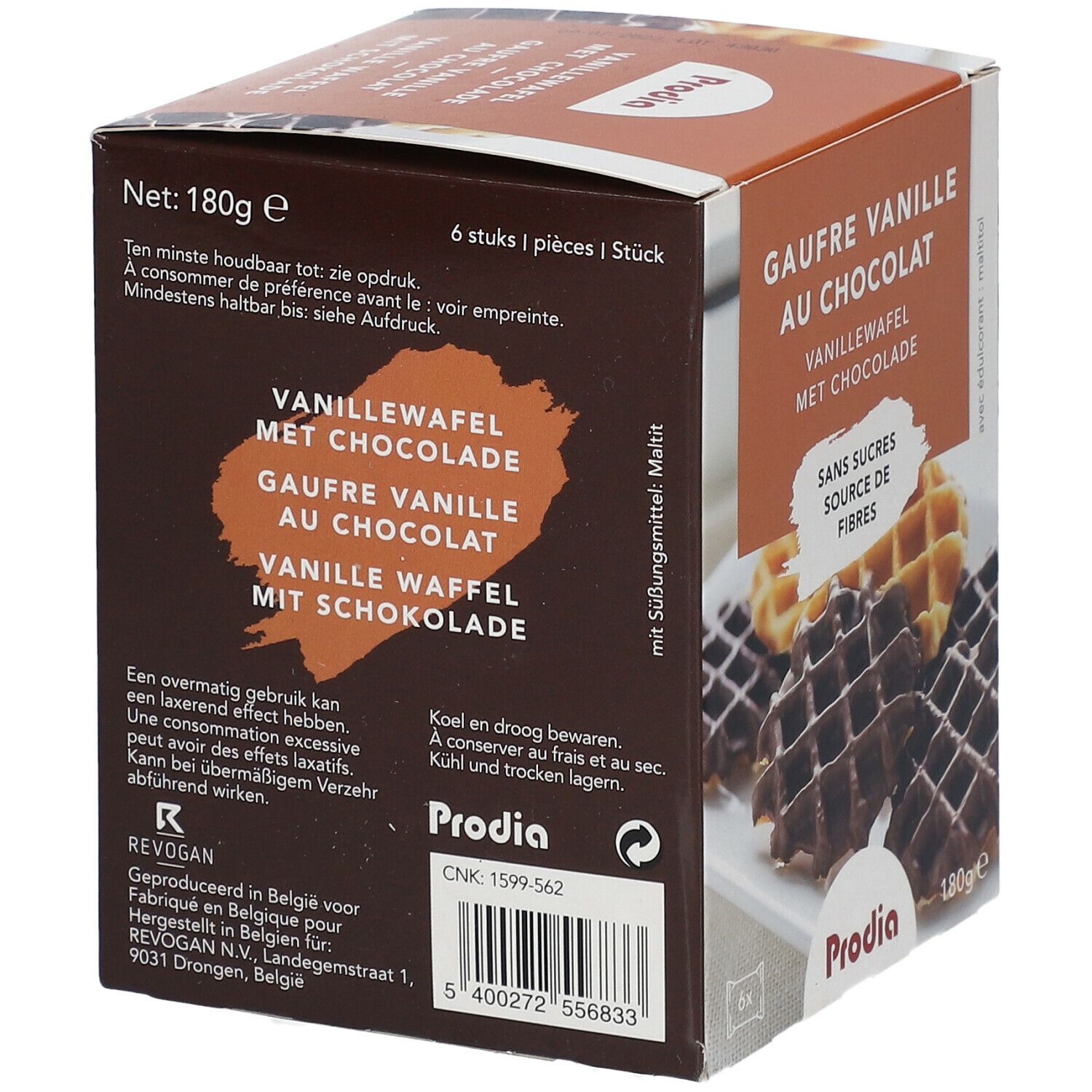 Prodia Vanille Waffeln mit Schokolade