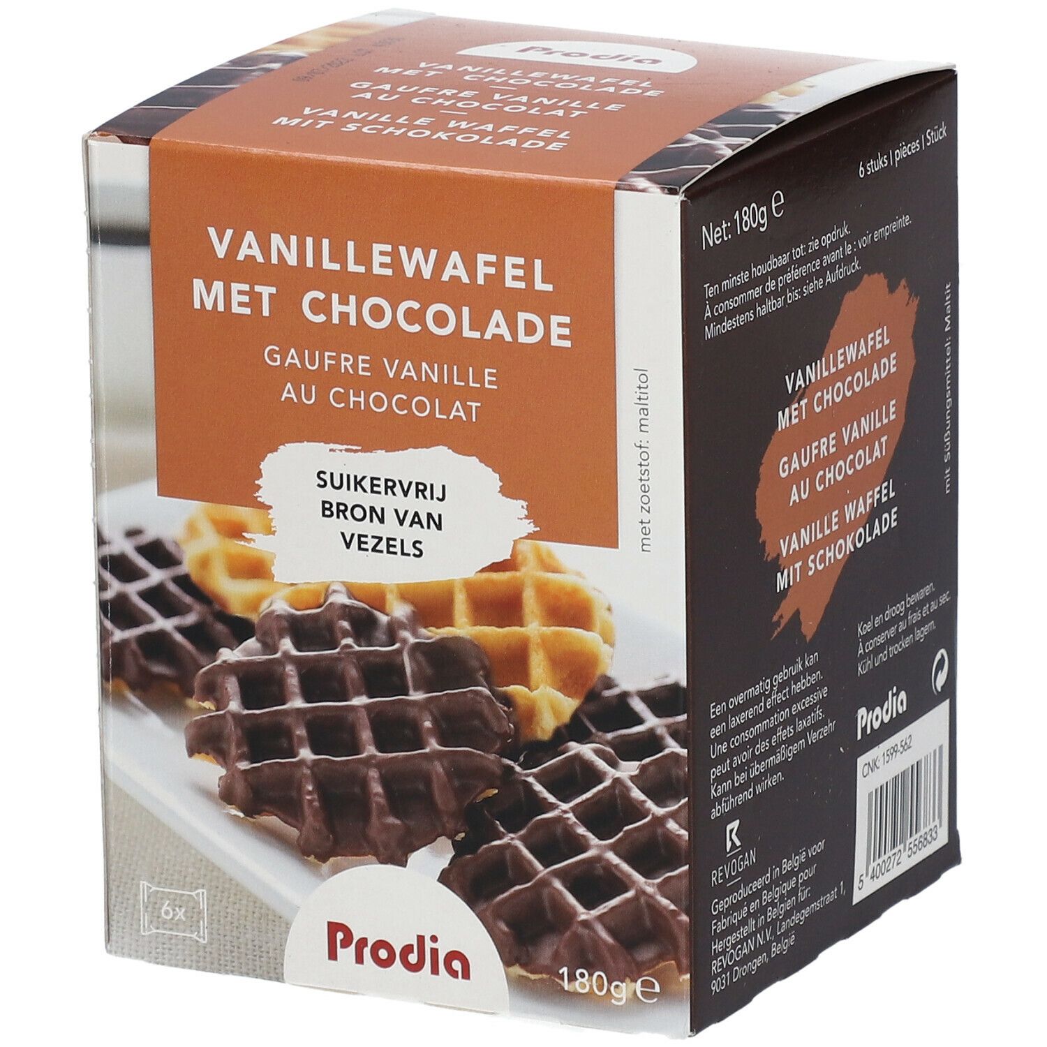 Prodia Vanille Waffeln mit Schokolade