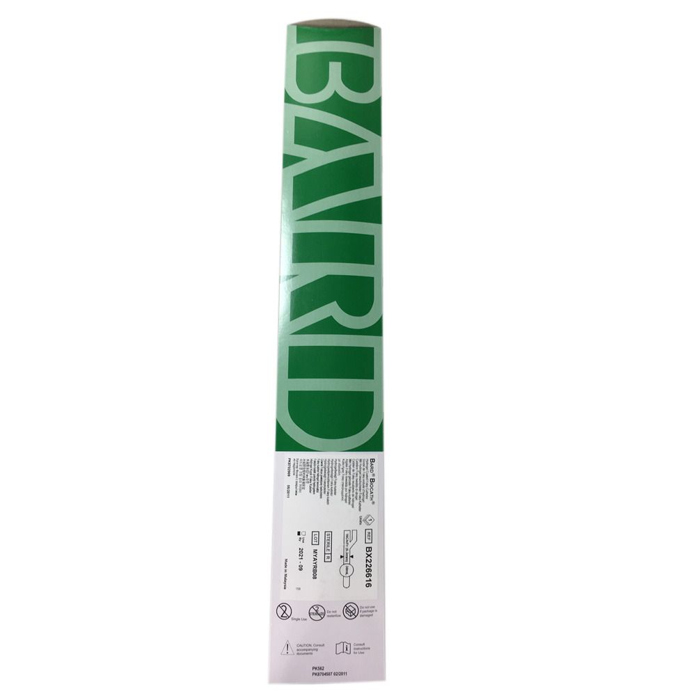 Verpackung mit grünem BARD-Schriftzug. Produktinformationen und Symbole auf weißem Hintergrund.