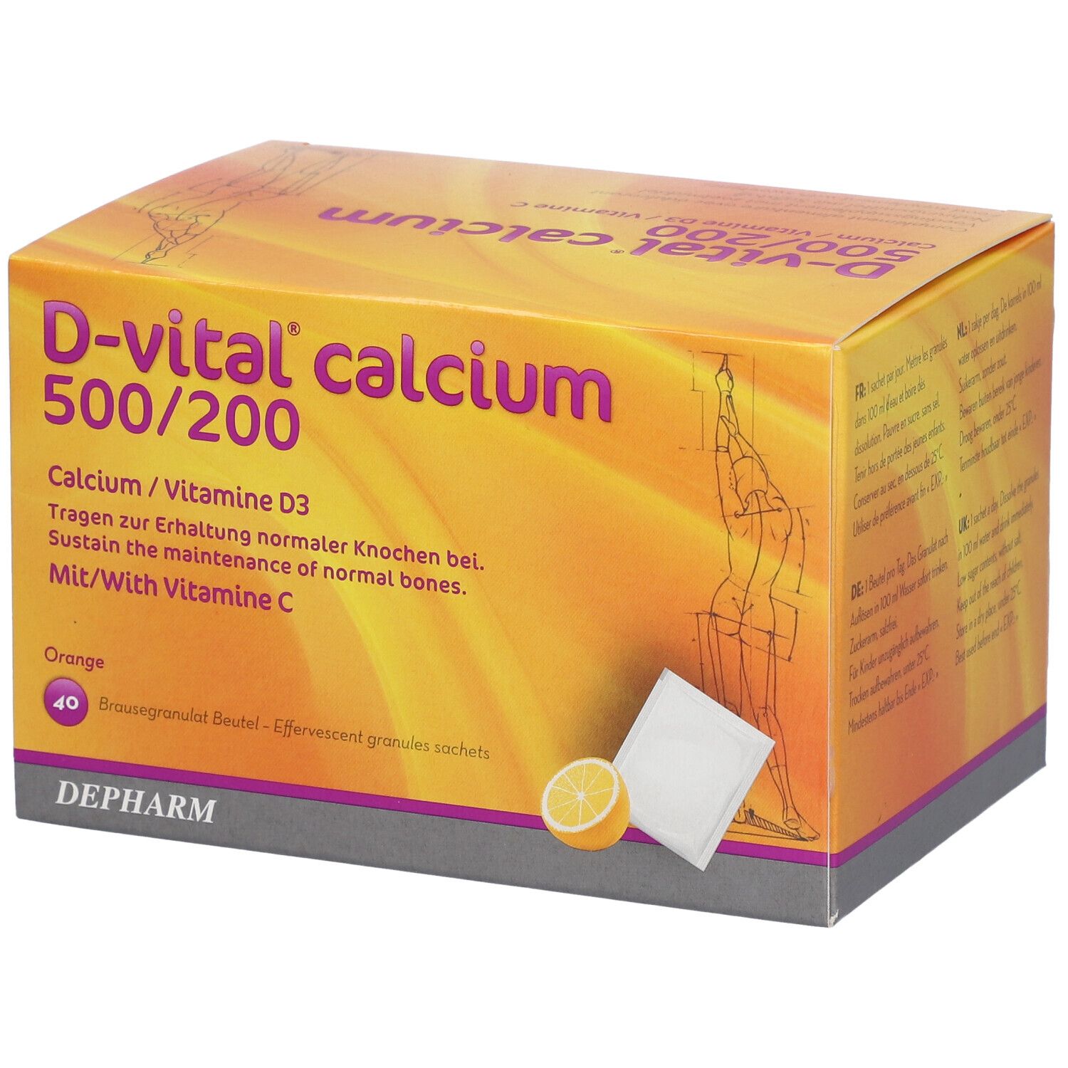 D-vital® calcium 500/200 goût orange