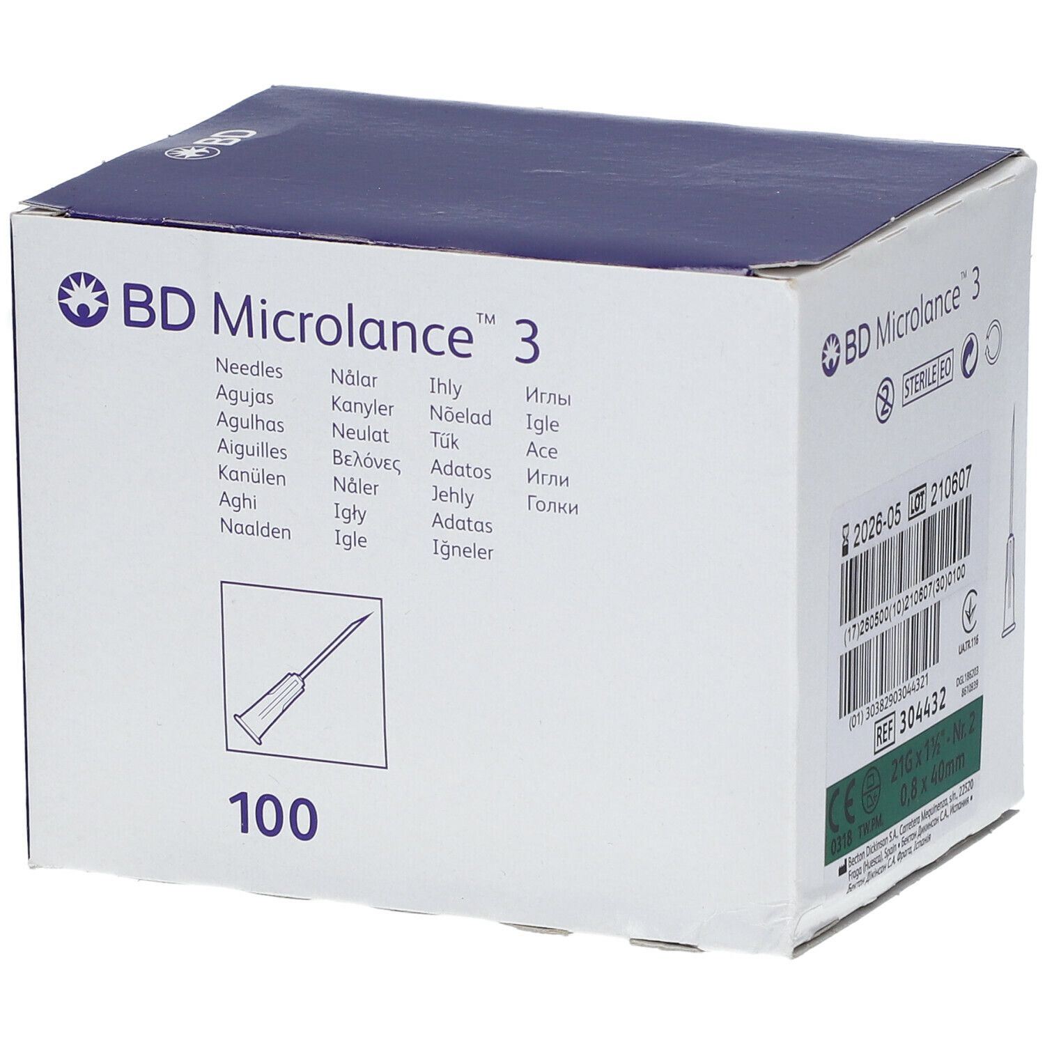 BD Microlance™3 Aiguilles 21G 1 1/2 (0,8 x 40 mm)