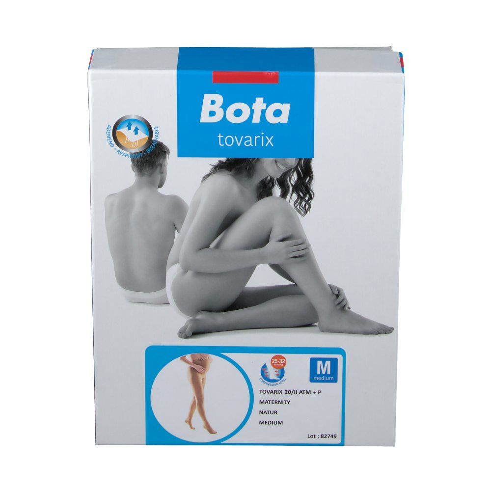 Emballage de Bota Tovarix 20/II ATM +P Natur Medium. Illustration d'une femme et d'un homme.