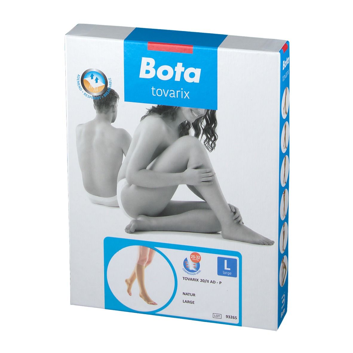 Emballage Bota tovarix. Femme et homme représentés. Inscriptions: Bota tovarix, Tovarix 20/ii AD-P, L, Natur, Large.