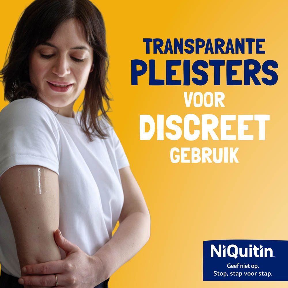 Doorsnede van een pleister. Nicotinereservoir, kleeflaag. Snelle absorptie, continue afgifte.