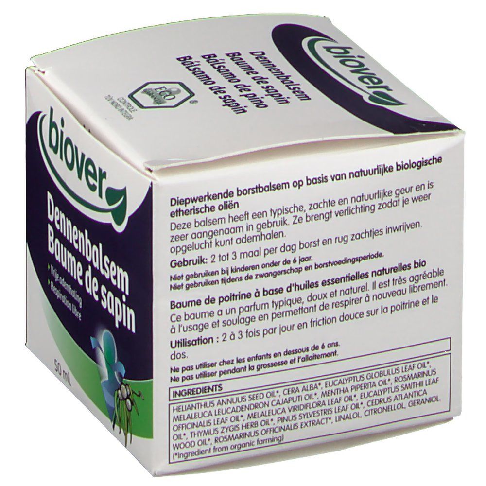 Boîte avec informations sur le produit. Texte en néerlandais et en français. Contient les ingrédients et les avertissements.