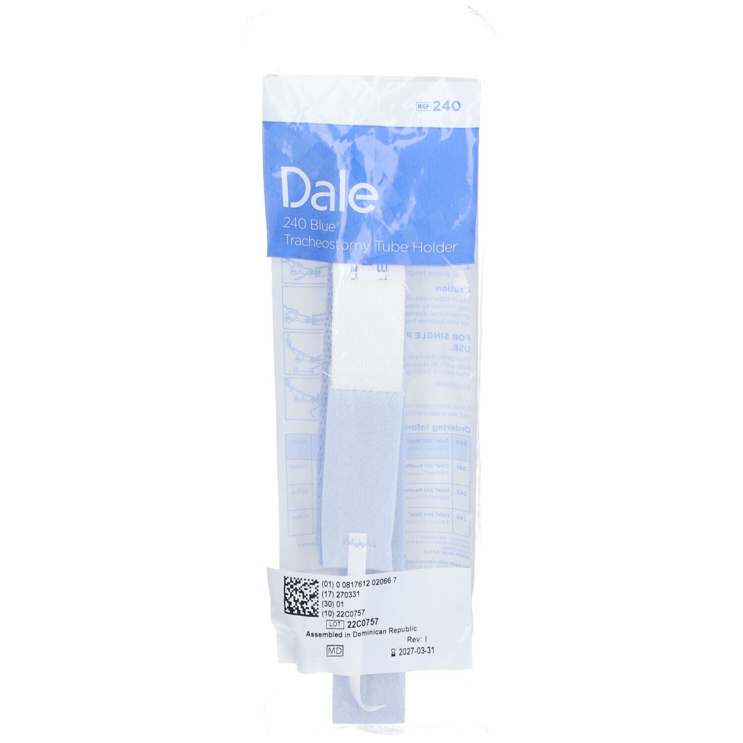Dale® 240 Blue® Étui pour tube de trachéotomie Blanc