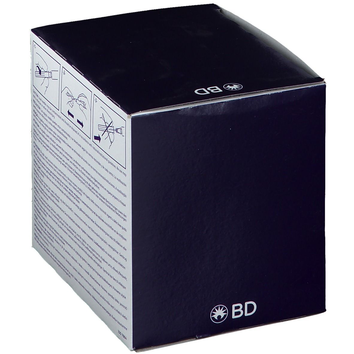 Boîte BD. Emballage bleu foncé avec logo et nom du produit.