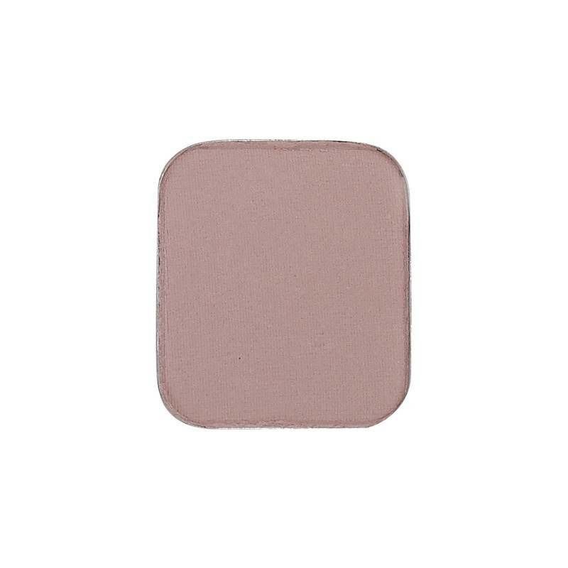 Fard à paupières carré rose beige. Coins arrondis. Sur fond blanc.