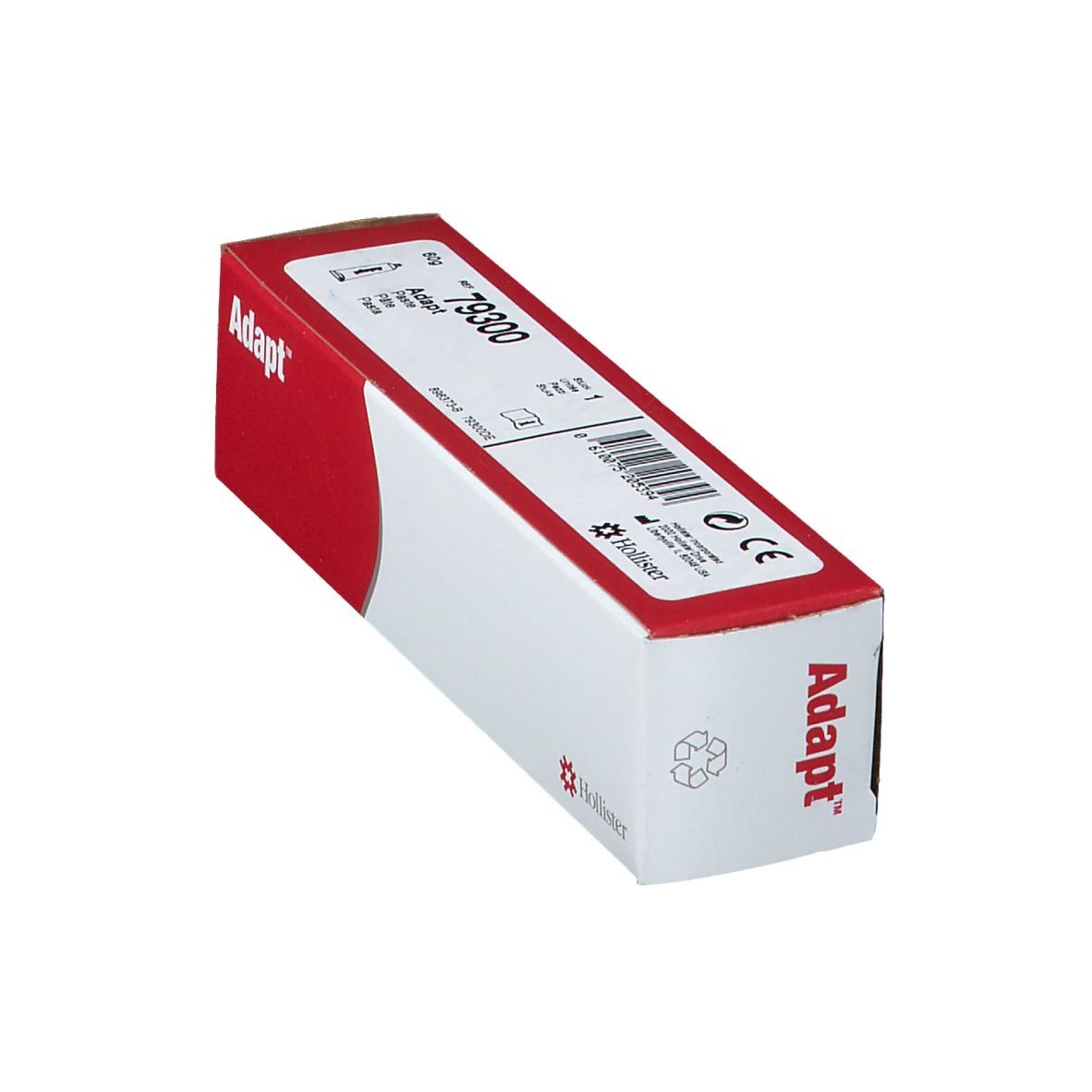 Boîte Adapt. Couleurs rouge et blanc, logo Hollister. Inscription : 79300.