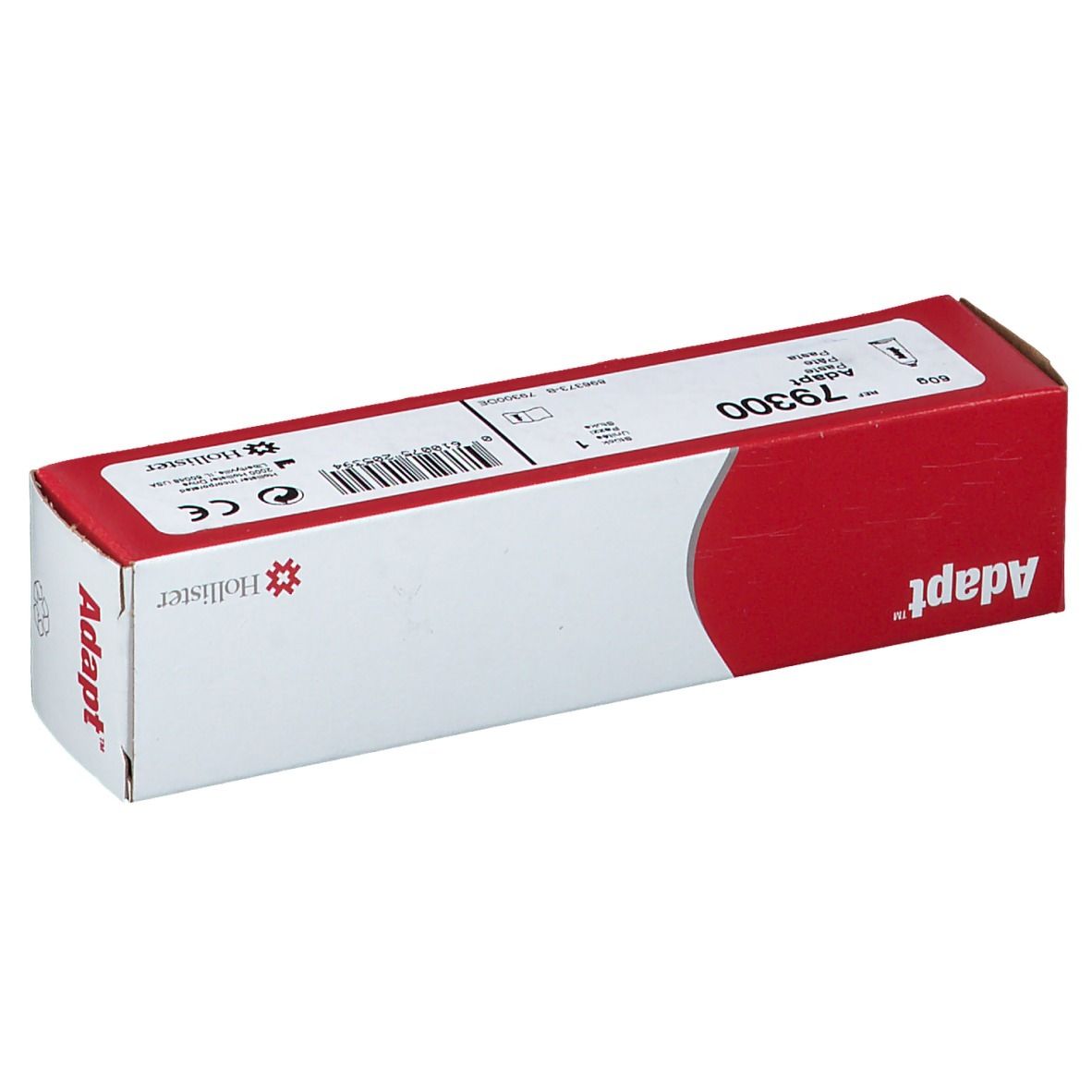 Produit Adapt en boîte rouge et blanche. Logo Hollister et numéro 79300.