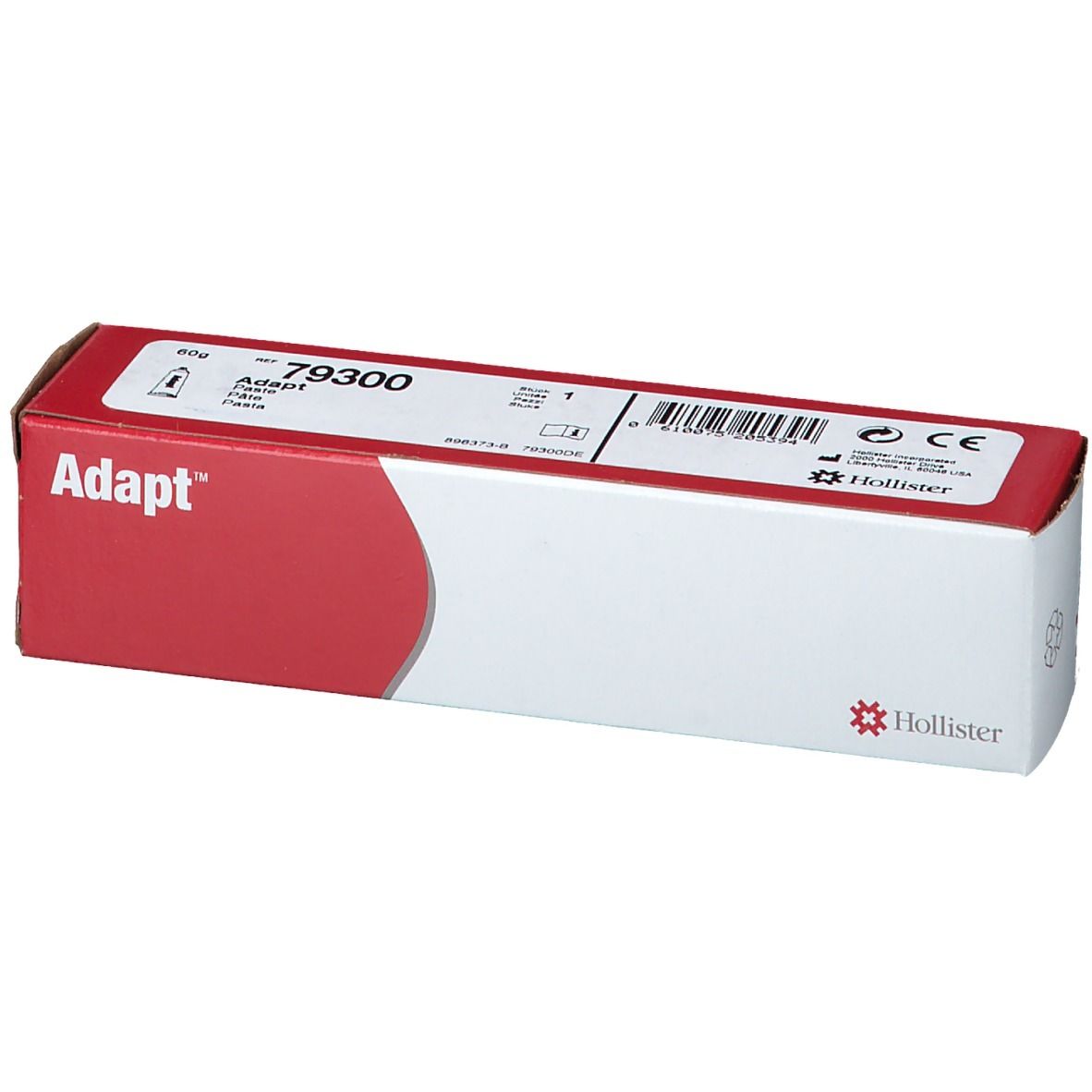 Produit Adapt en boîte rouge et blanche. Logo Hollister et numéro 79300.