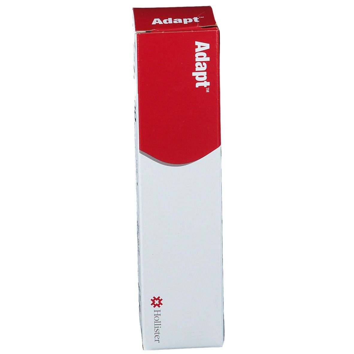 Boîte rouge et blanche avec produit Adapt. Logo Hollister visible.
