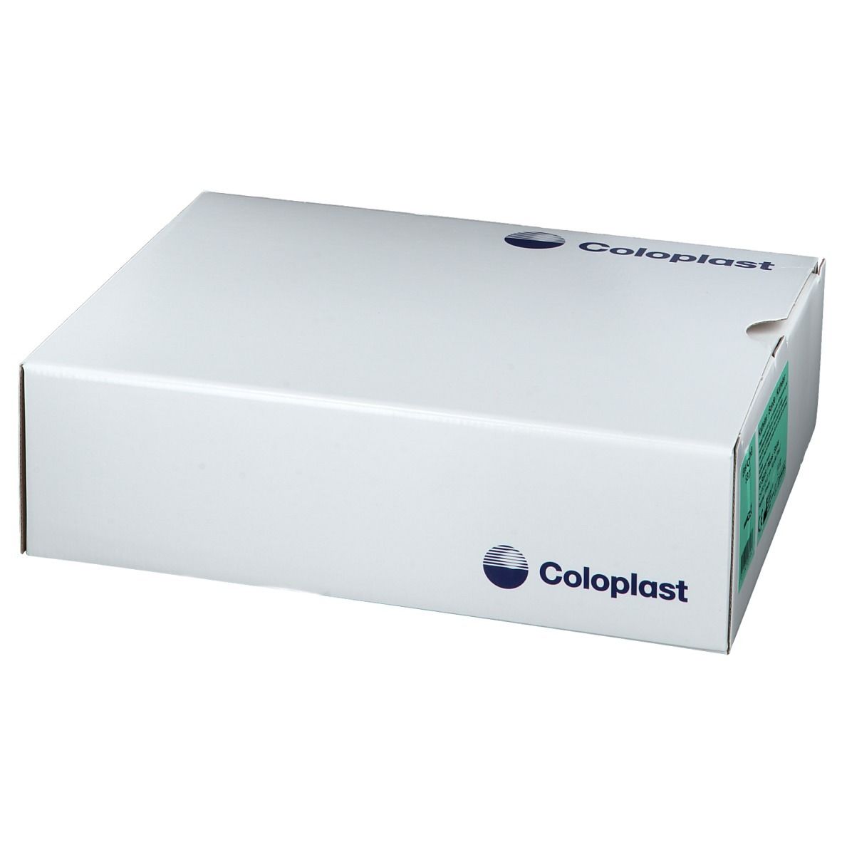 Emballage en carton blanc avec logo Coloplast et informations produit. Contient des cathéters.