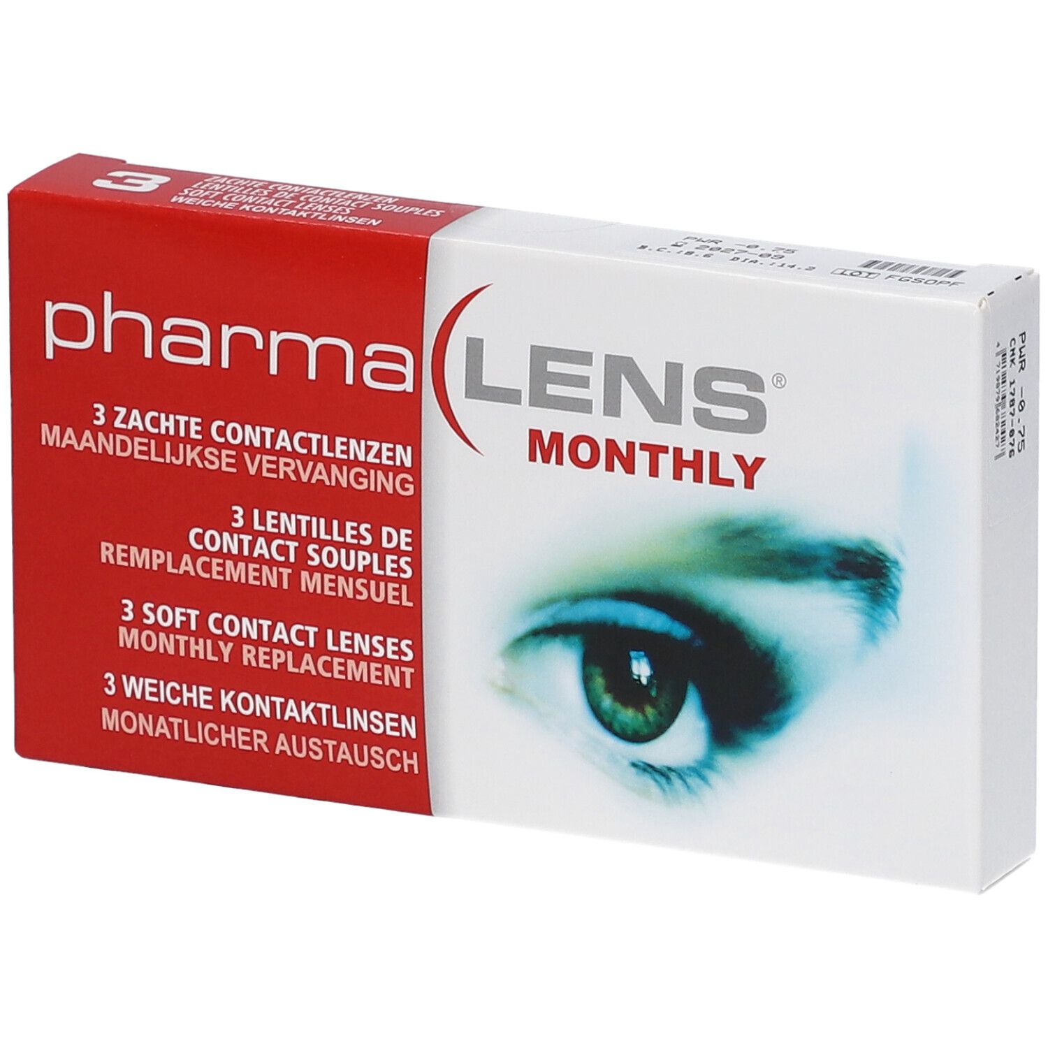 pharmaLENS® Monthly Lentilles mensuelles -0.75