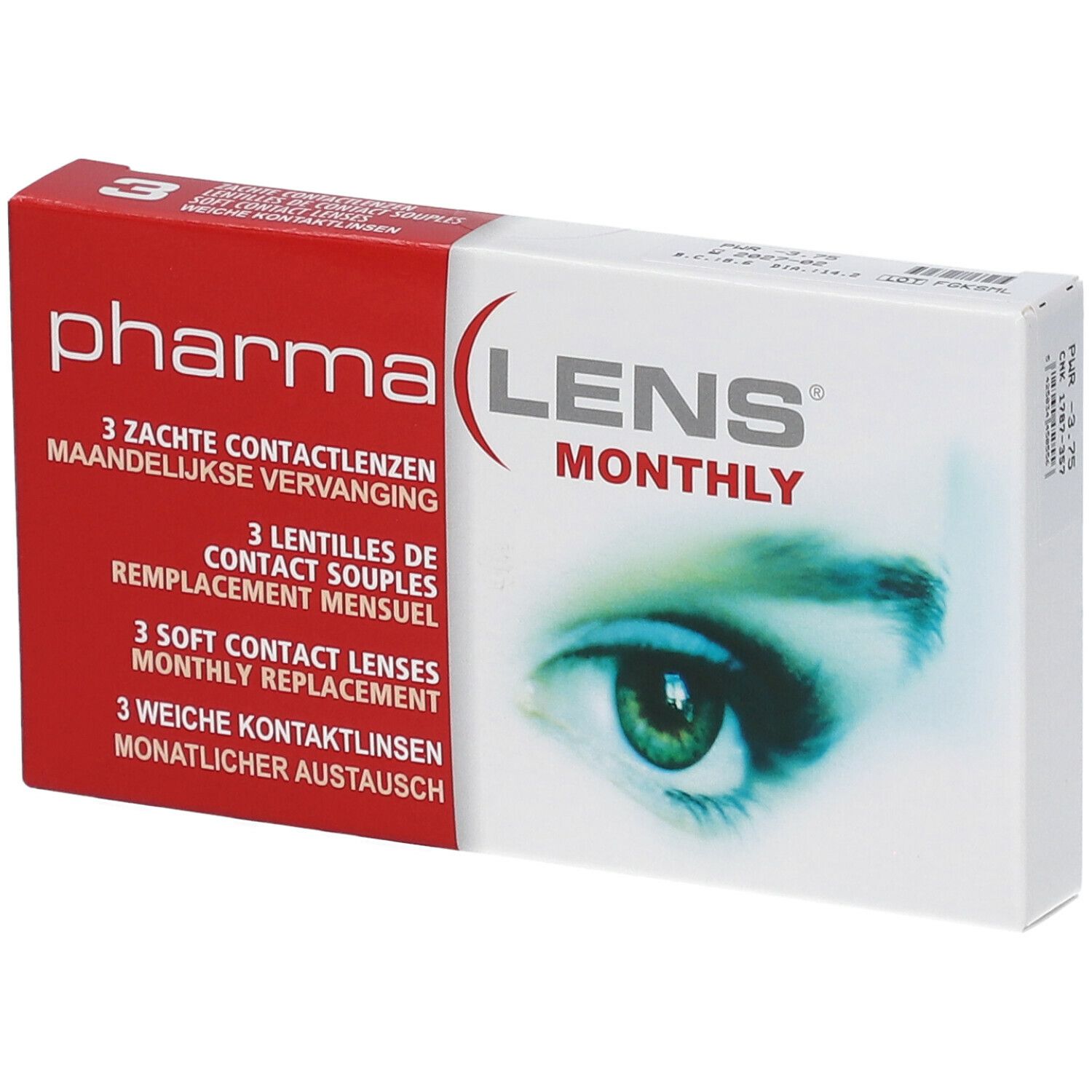 pharmaLENS® Monthly Lentilles -3.75