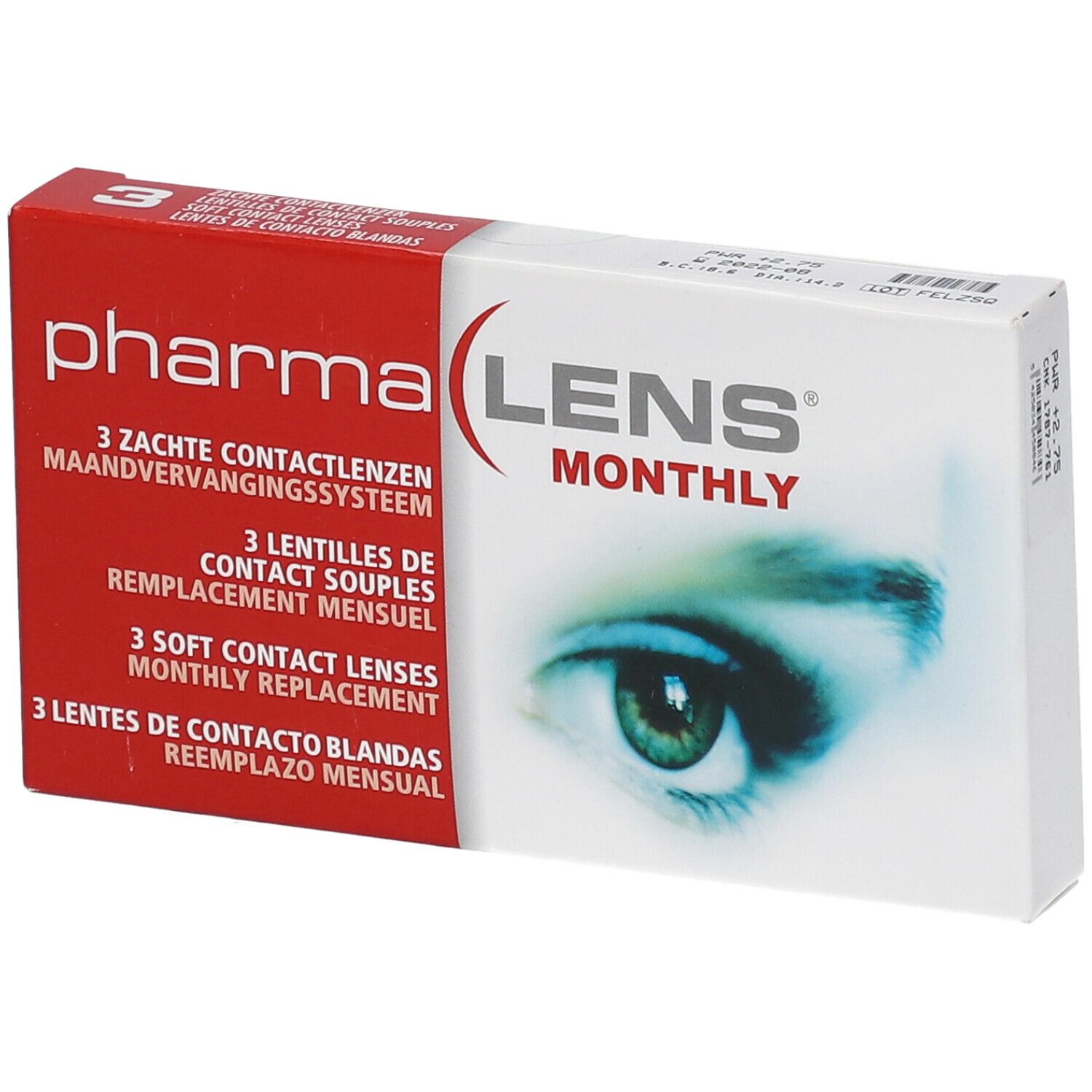 PharmaLENS® Lentilles mensuelles souples +2.75