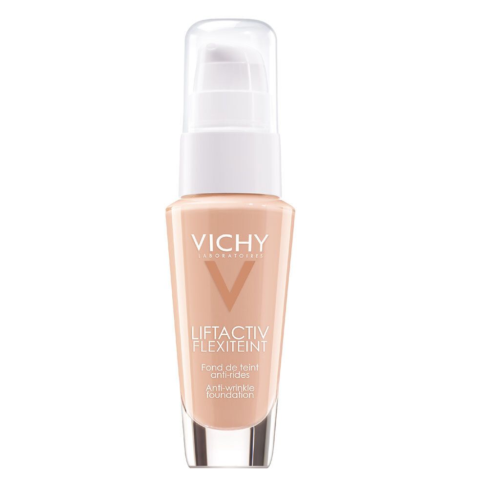Vichy LIFTACTIV Flexilift Teint 15 Opal. Flacon pompe. Fond de teint beige.