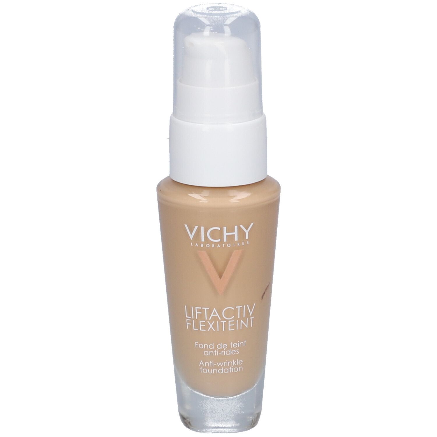 Vichy LIFTACTIV Flexilift Teint 15 Opal. Flacon pompe. Fond de teint beige.