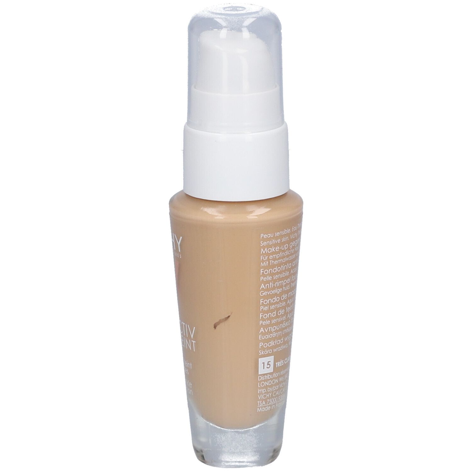 Vichy LIFTACTIV Flexilift Teint 15 Opal. Flacon pompe. Fond de teint beige.