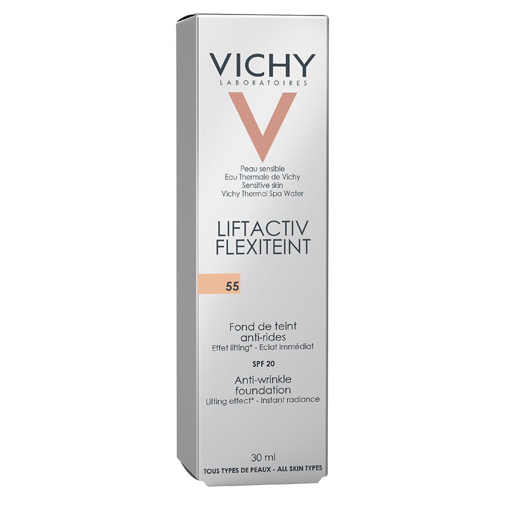 Vichy LIFTACTIV Flexilift Teint 15 Opal. Emballage carton. Teinte beige. SPF 20.