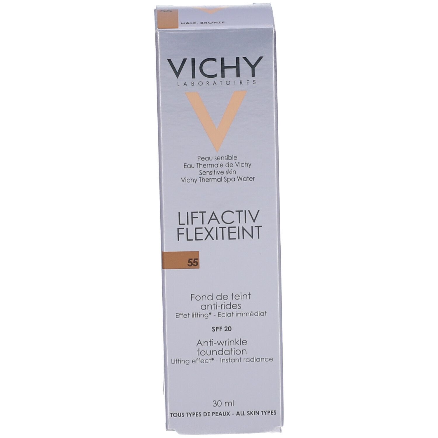 Vichy Liftactiv Flexilift Teint Nr. 55 Bronze. Doos. Bronzen tint. Anti-rimpel foundation. SPF 20.