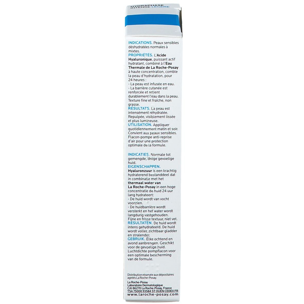 Dos de l'emballage. Texte : ingrédients, instructions d'utilisation, informations fabricant. 50ml.