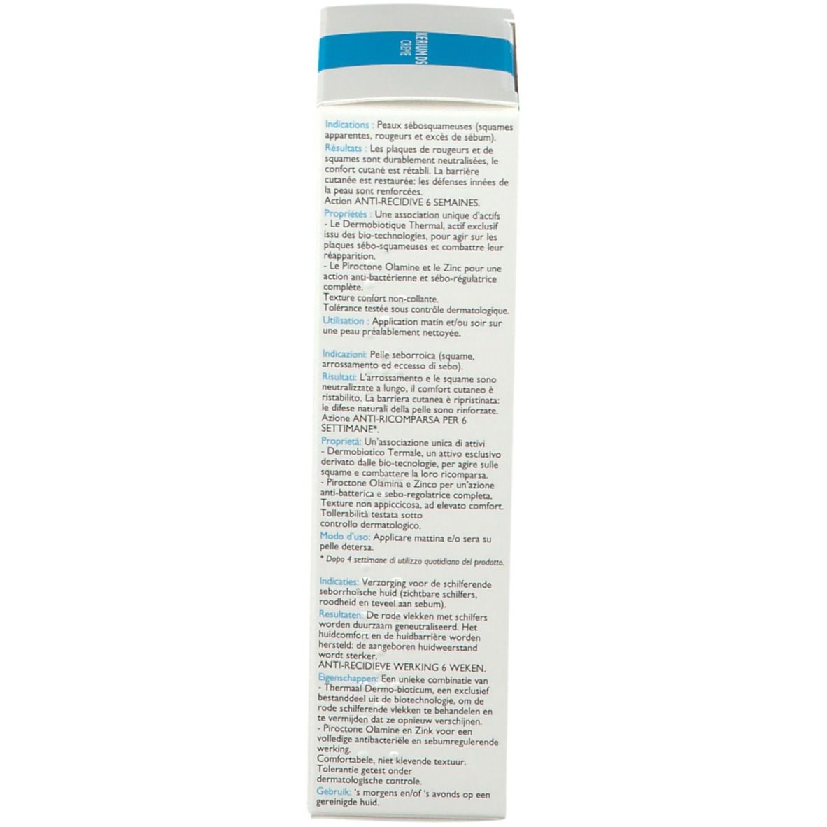 Productverpakking. Tekst in meerdere talen. Informatie over gebruik en ingrediënten.