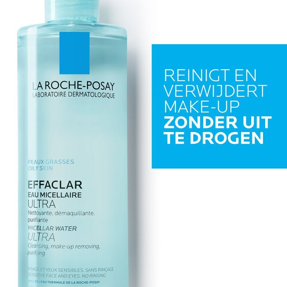 Tekst met eigenschappen en ingrediënten van Effaclar Micellair Water Ultra.