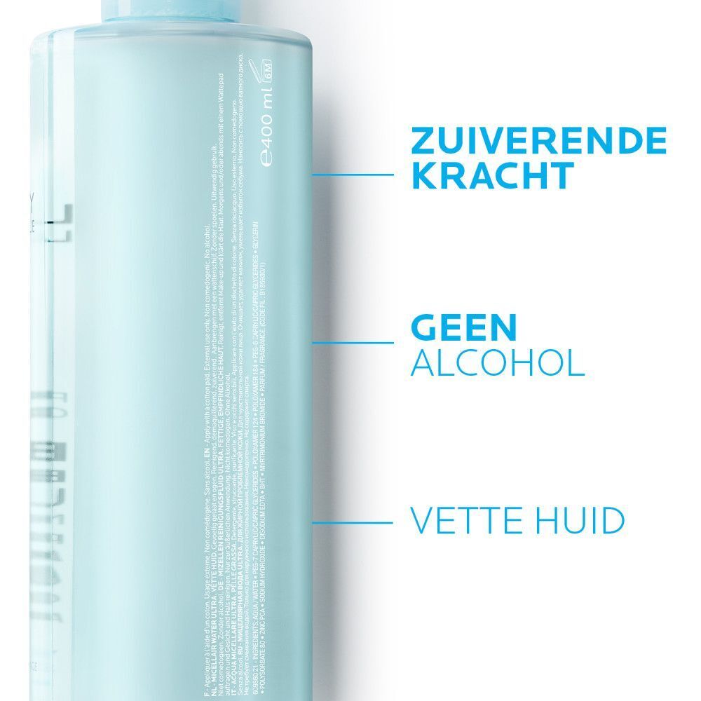 Tekst met eigenschappen en ingrediënten van Effaclar Micellair Water Ultra.