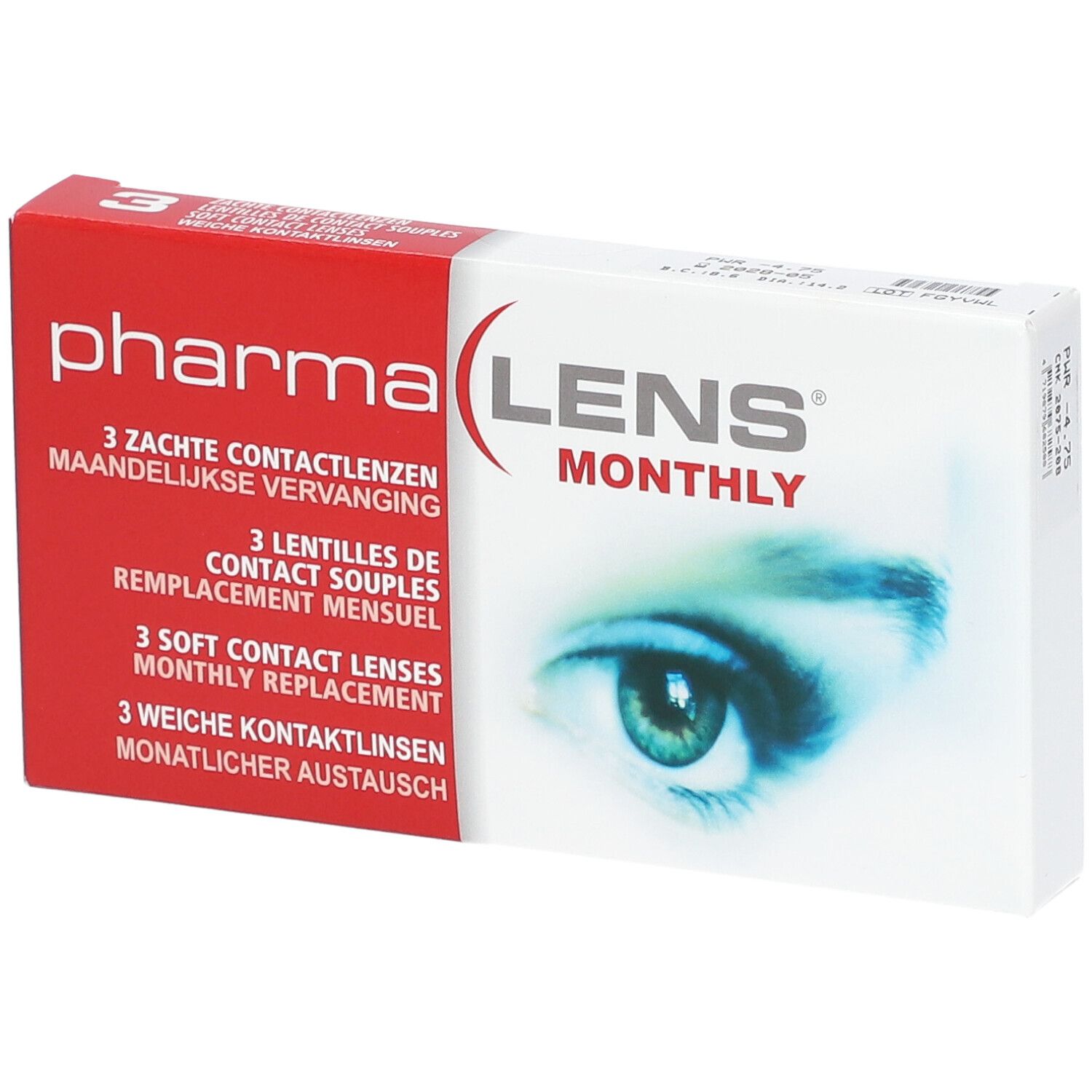 pharmaLENS® Monthly Lentilles -4.75