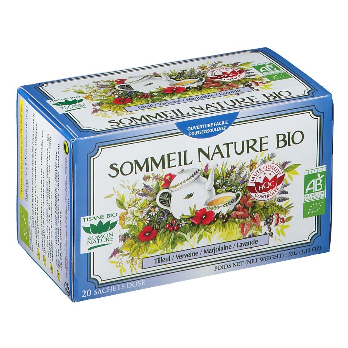 Sommeil Nature Bio Tisane Tilleul + Verveine + Marjolaine + Lavande