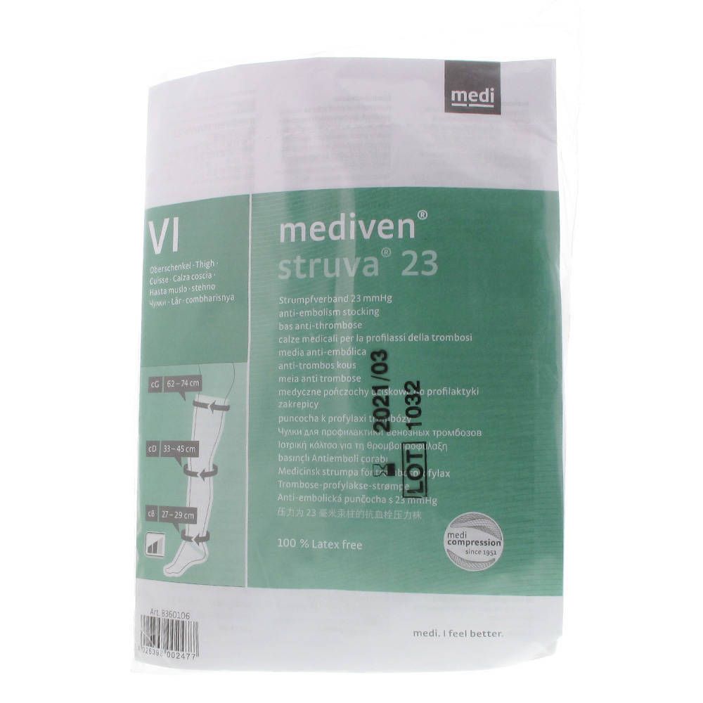 Mediven Struva 23 Anti - Thrombose Bas-Cuisse Blanc T6