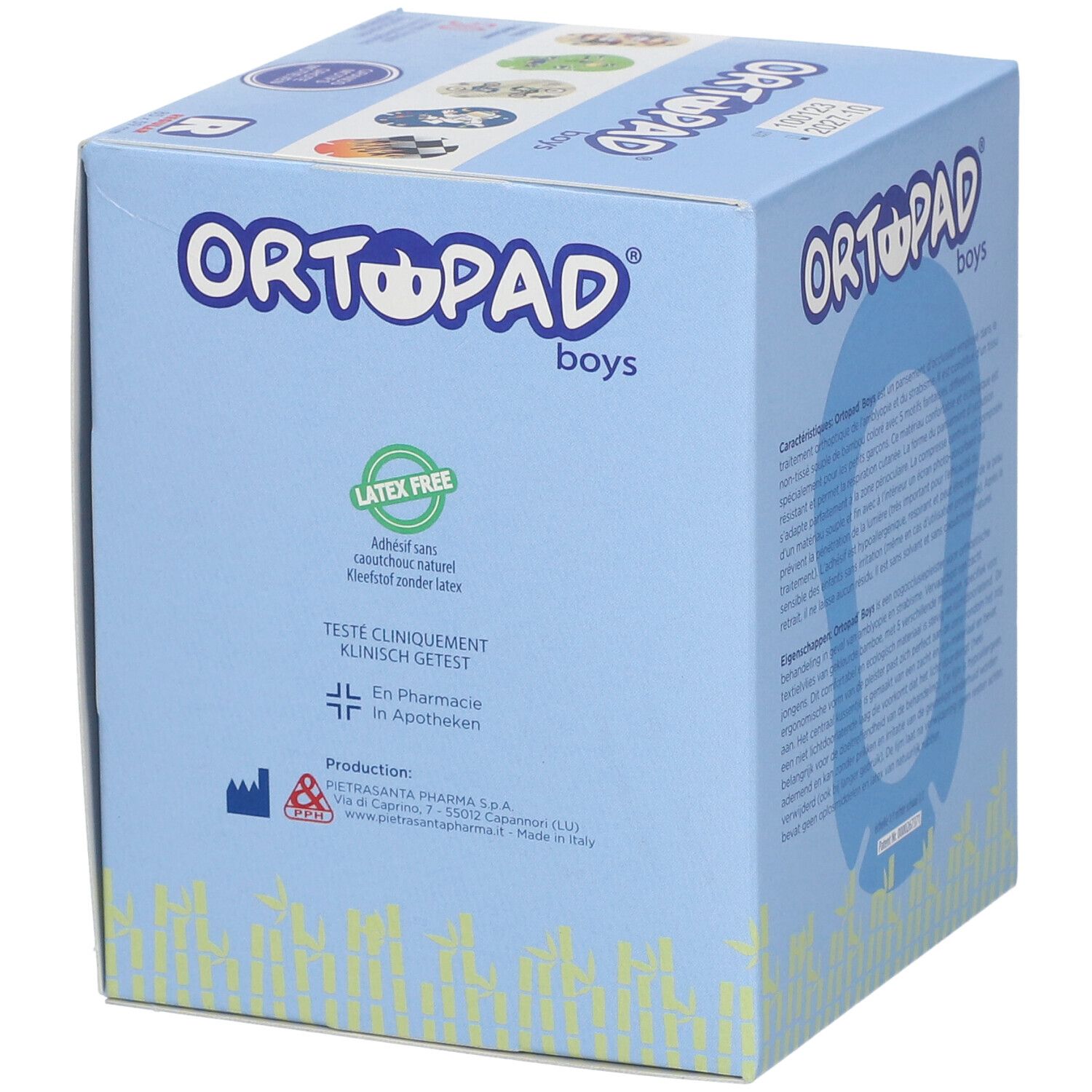 Boîte de pansements oculaires ORTOPAD boys. Sans latex. Testé cliniquement.