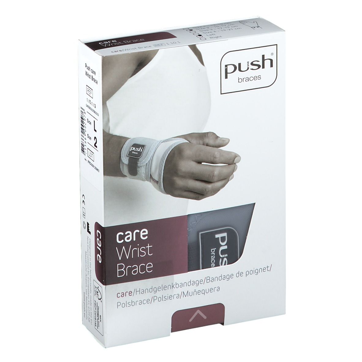 Push Care Banage de Poignet Gauche 15-17 cm Taille 2