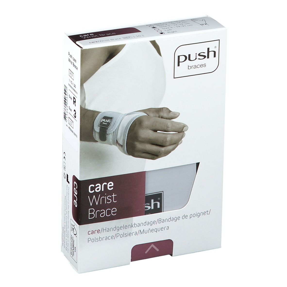 Push Care Banage de Poignet Droite 17-19 cm Taille 3
